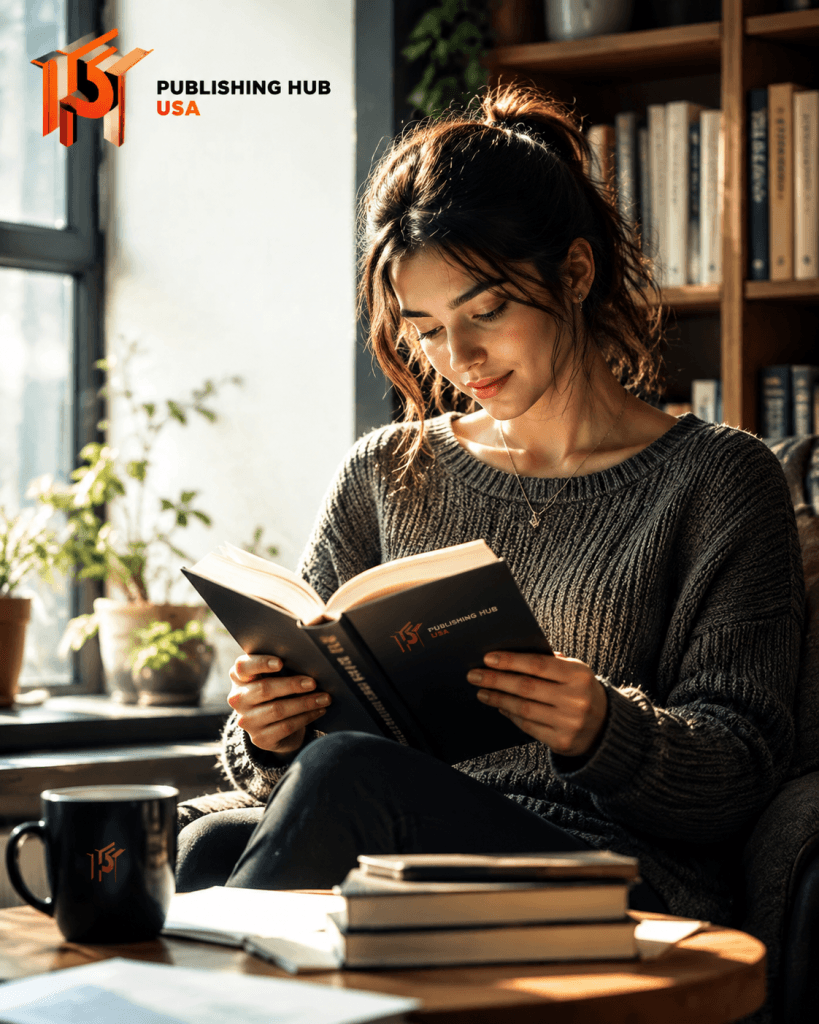 Author reading in a library